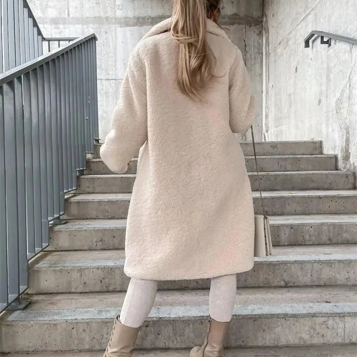 Gwenna - Teddy Plush Coat with Buttons