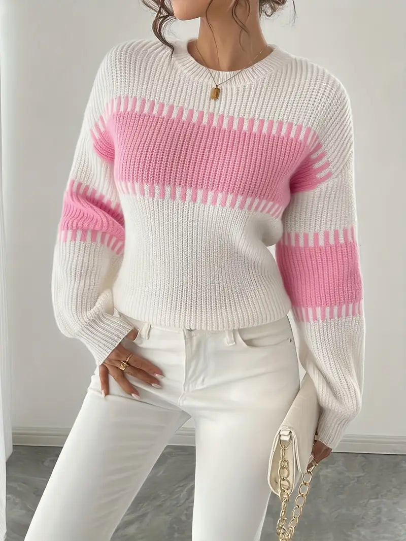 Gyneth - Long-Sleeved Sweater with Round Neckline