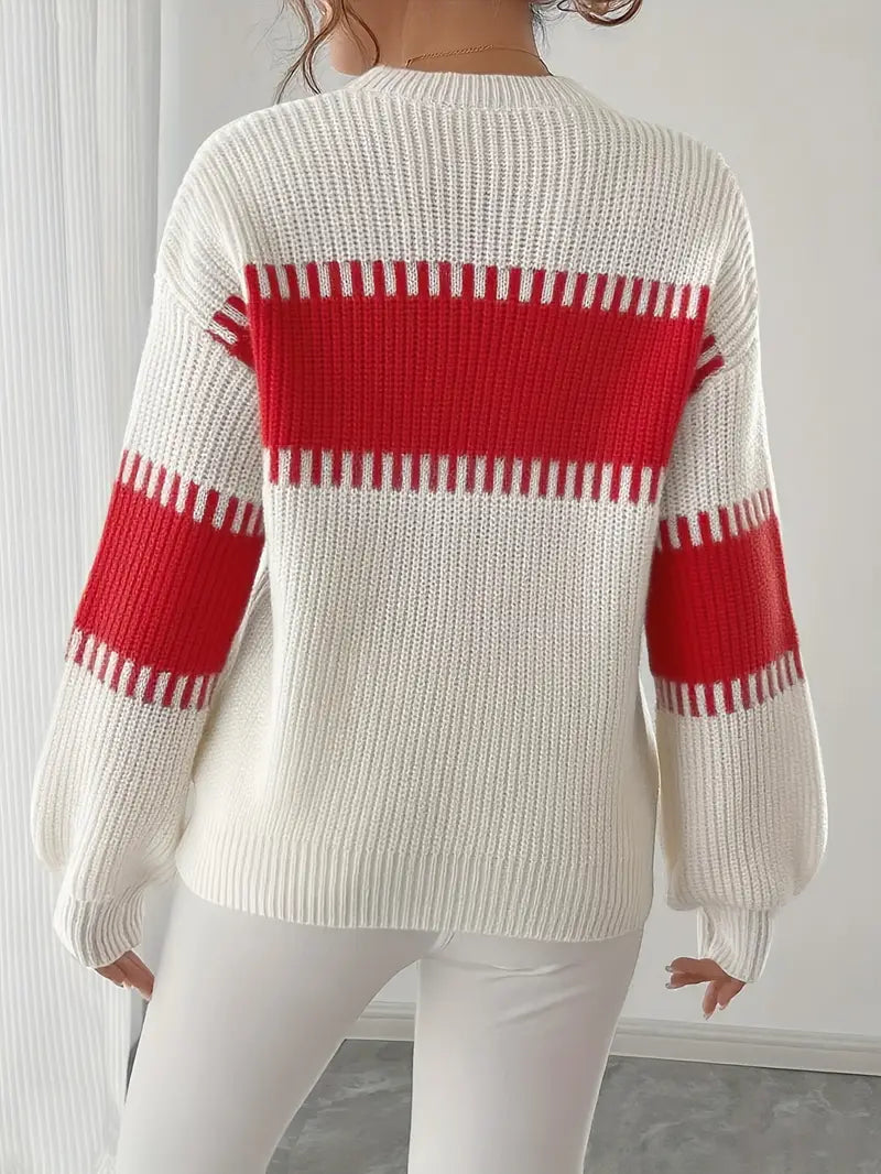 Gyneth - Long-Sleeved Sweater with Round Neckline