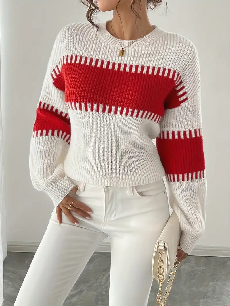 Gyneth - Long-Sleeved Sweater with Round Neckline