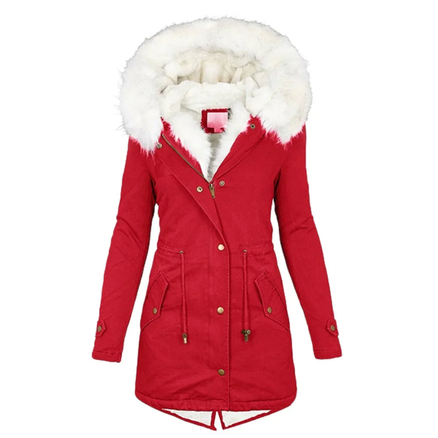 Alfreda - Veste d'hiver avec doublure en fourrure