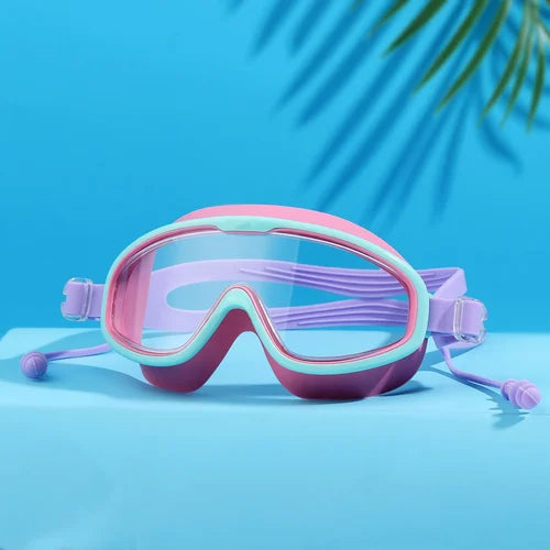 HD Swim Goggles for Kids with Large Frame, Waterproof and Anti-Fog