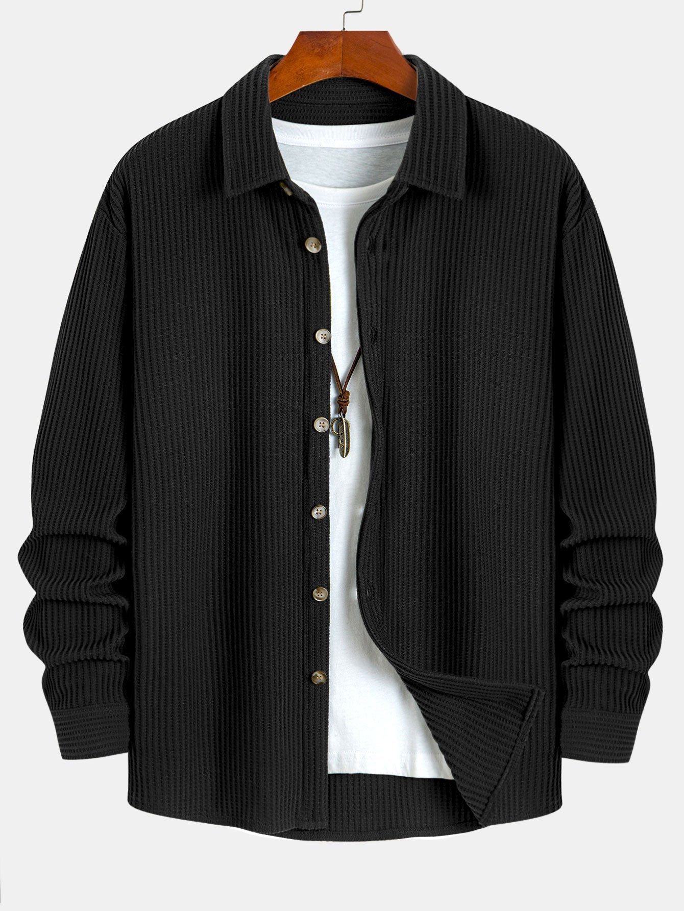 Hadrian – Long Sleeve Shirt with Waffle Texture