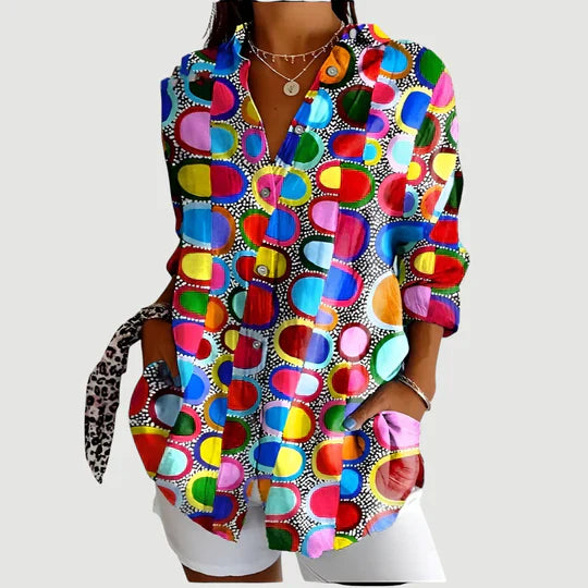 Hajnalka - Blouse with Colorful Design
