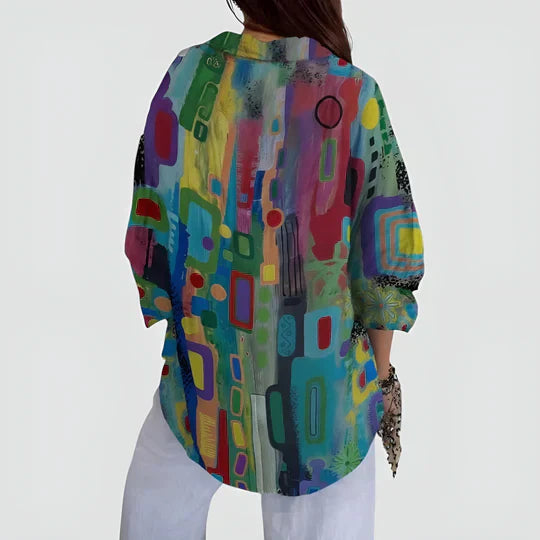 Hajnalka - Blouse with Colorful Design