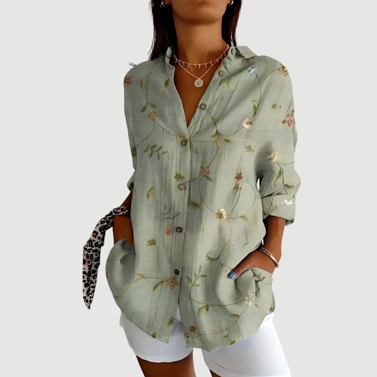 Hajnalka - Blouse with Colorful Design