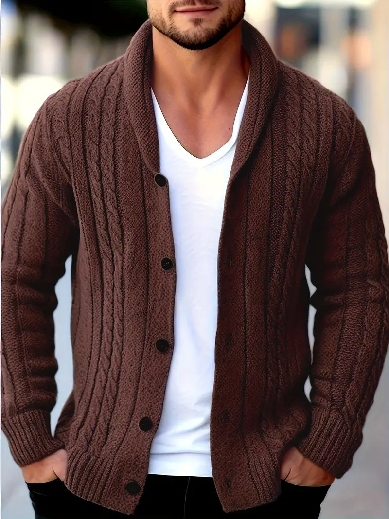 Hatem - Casual Knit Cardigan with Long Sleeves
