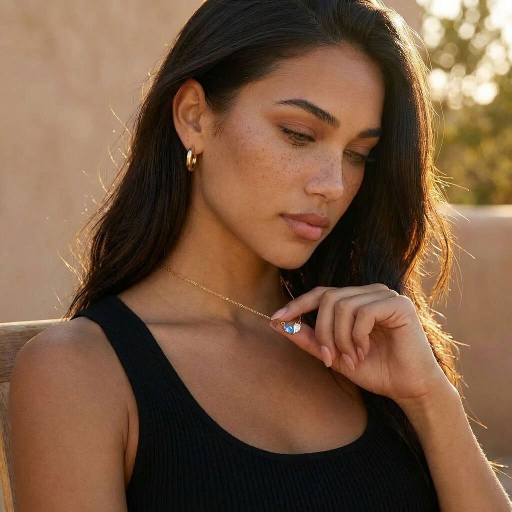 Heart Birthstone Duo Necklace