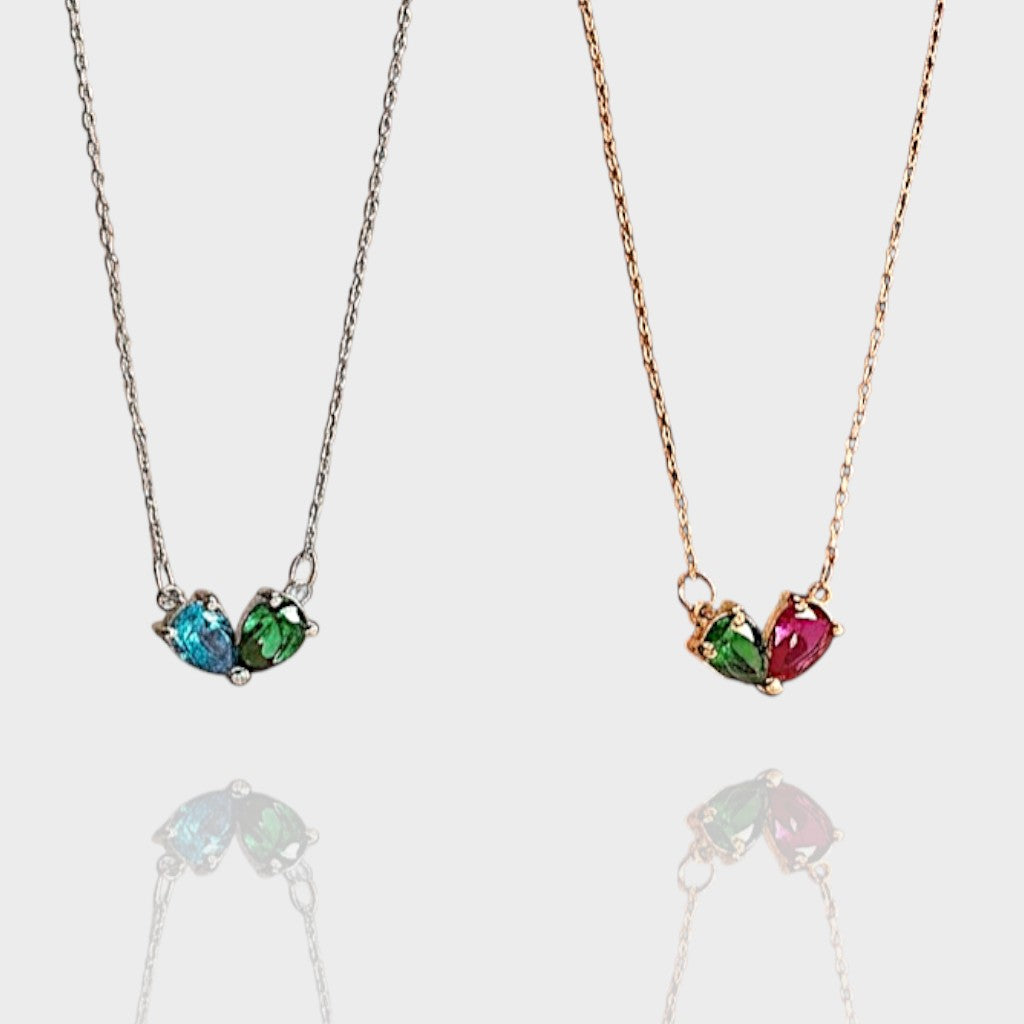 Heart Birthstone Duo Necklace
