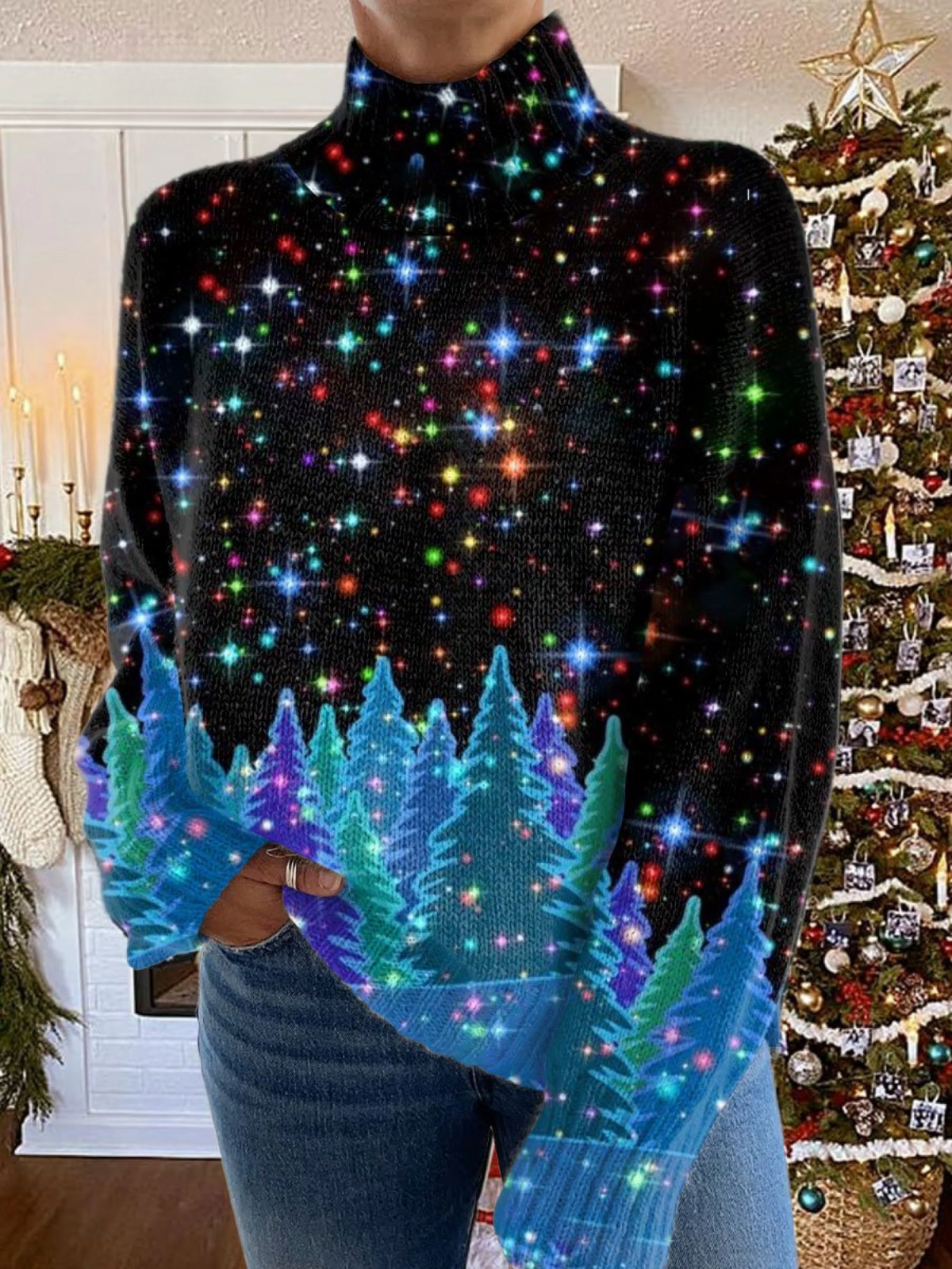 Helda – Christmas Sweater with Star Print