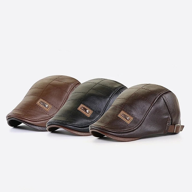 High-Quality Trendy Leather Beret