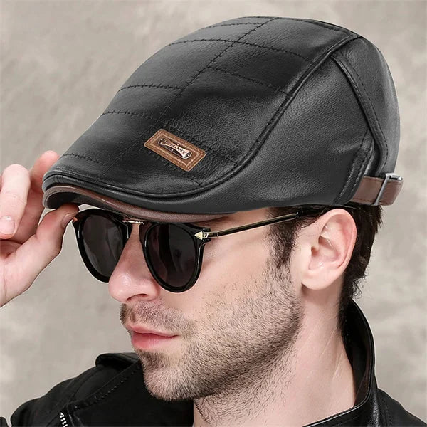High-Quality Trendy Leather Beret