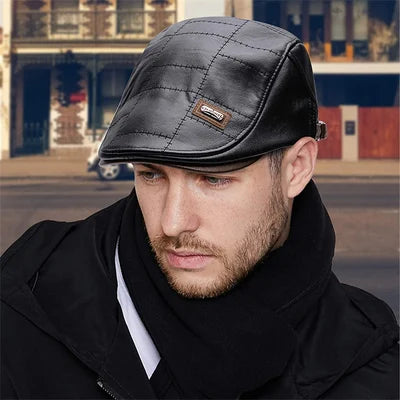 High-Quality Trendy Leather Beret