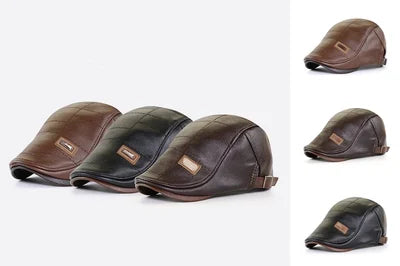 High-Quality Trendy Leather Beret
