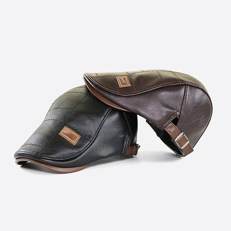 High-Quality Trendy Leather Beret