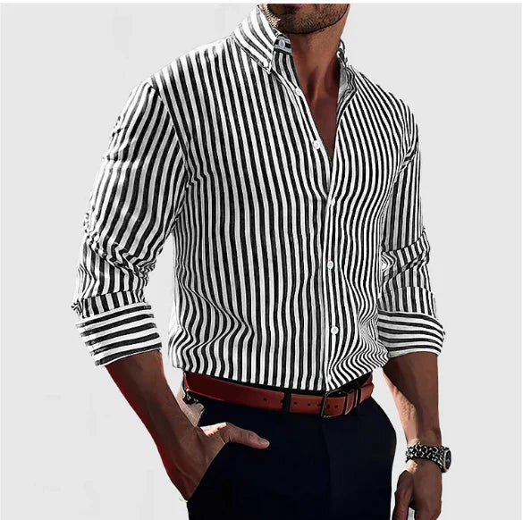 Hjalmar – Classic Long Sleeve Striped Shirt