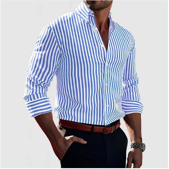 Hjalmar – Classic Long Sleeve Striped Shirt