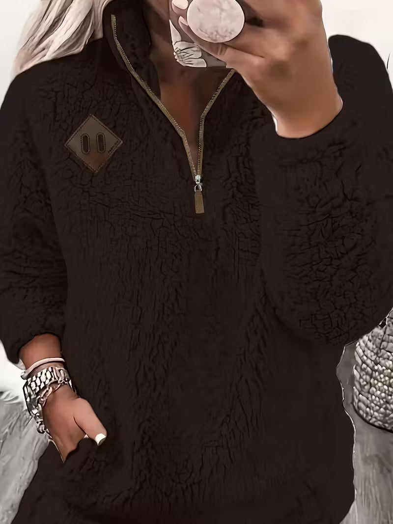Humera - Elegant Long Sleeve Jacket with Zipper