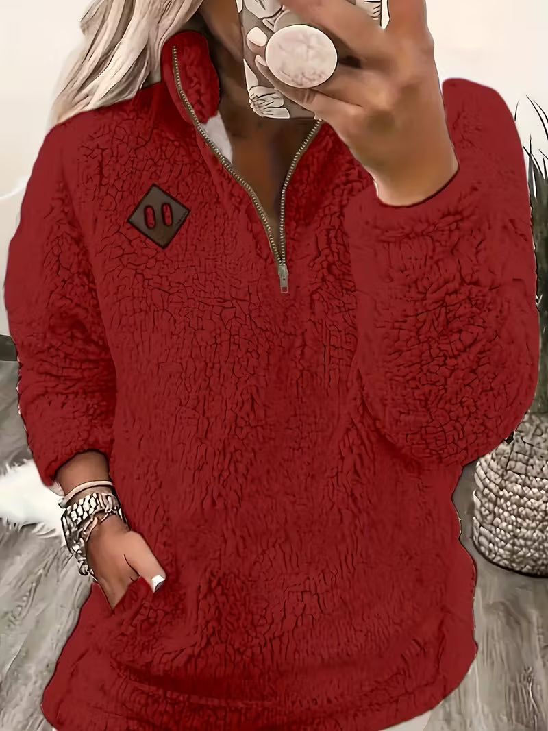 Humera - Elegant Long Sleeve Jacket with Zipper