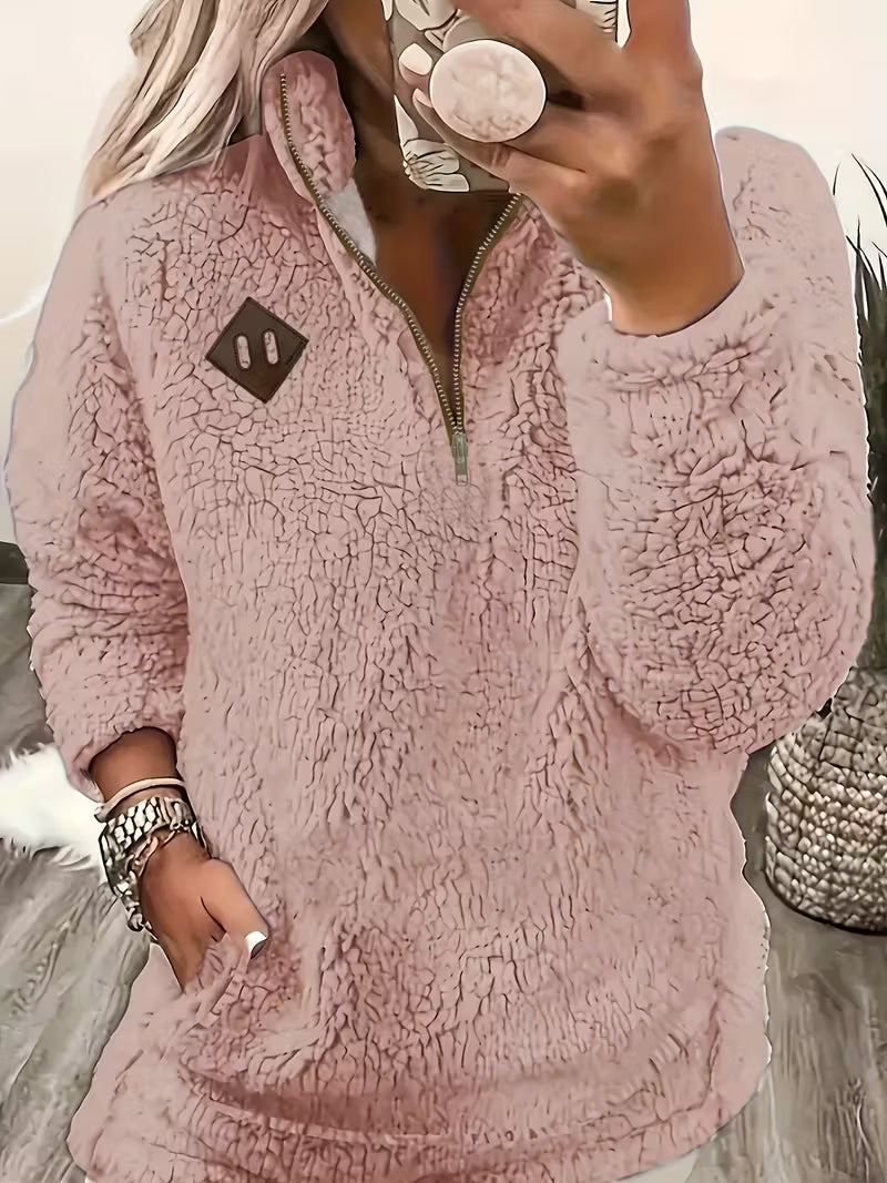 Humera - Elegant Long Sleeve Jacket with Zipper