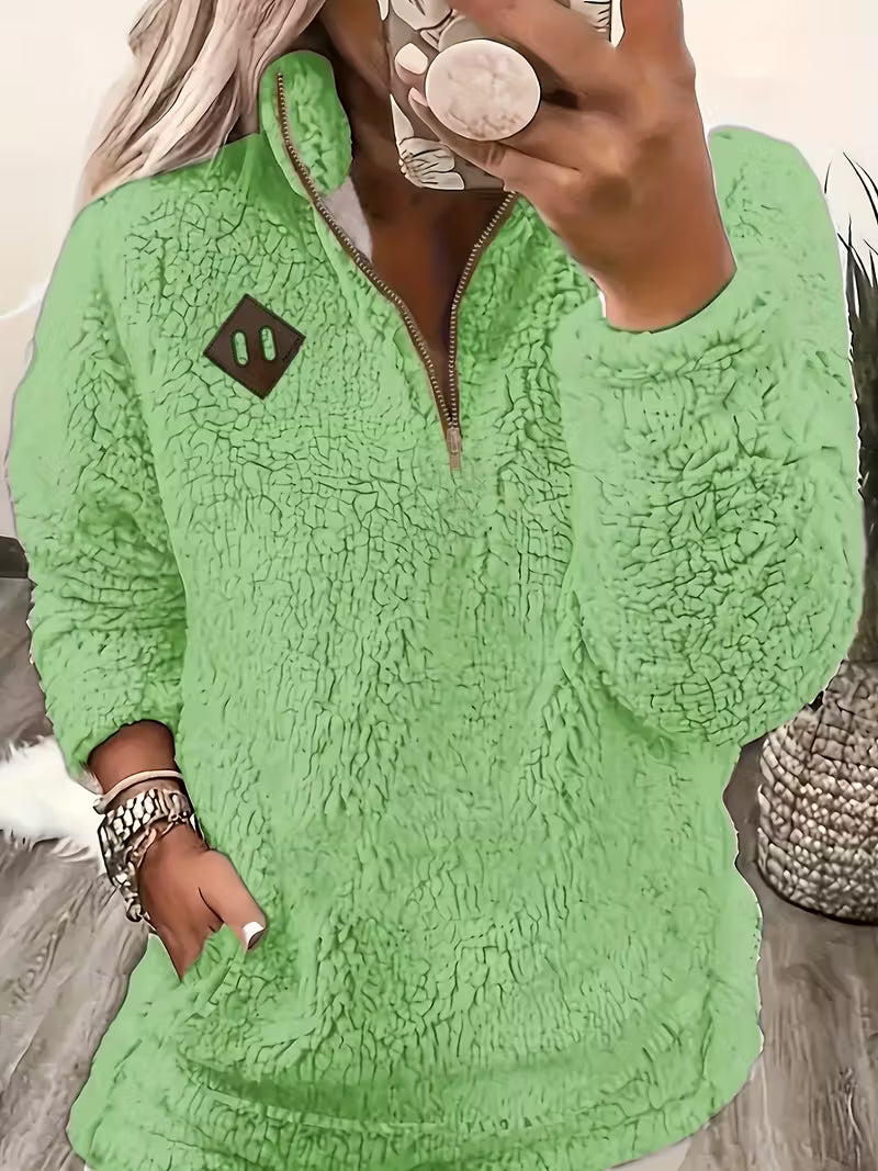 Humera - Elegant Long Sleeve Jacket with Zipper