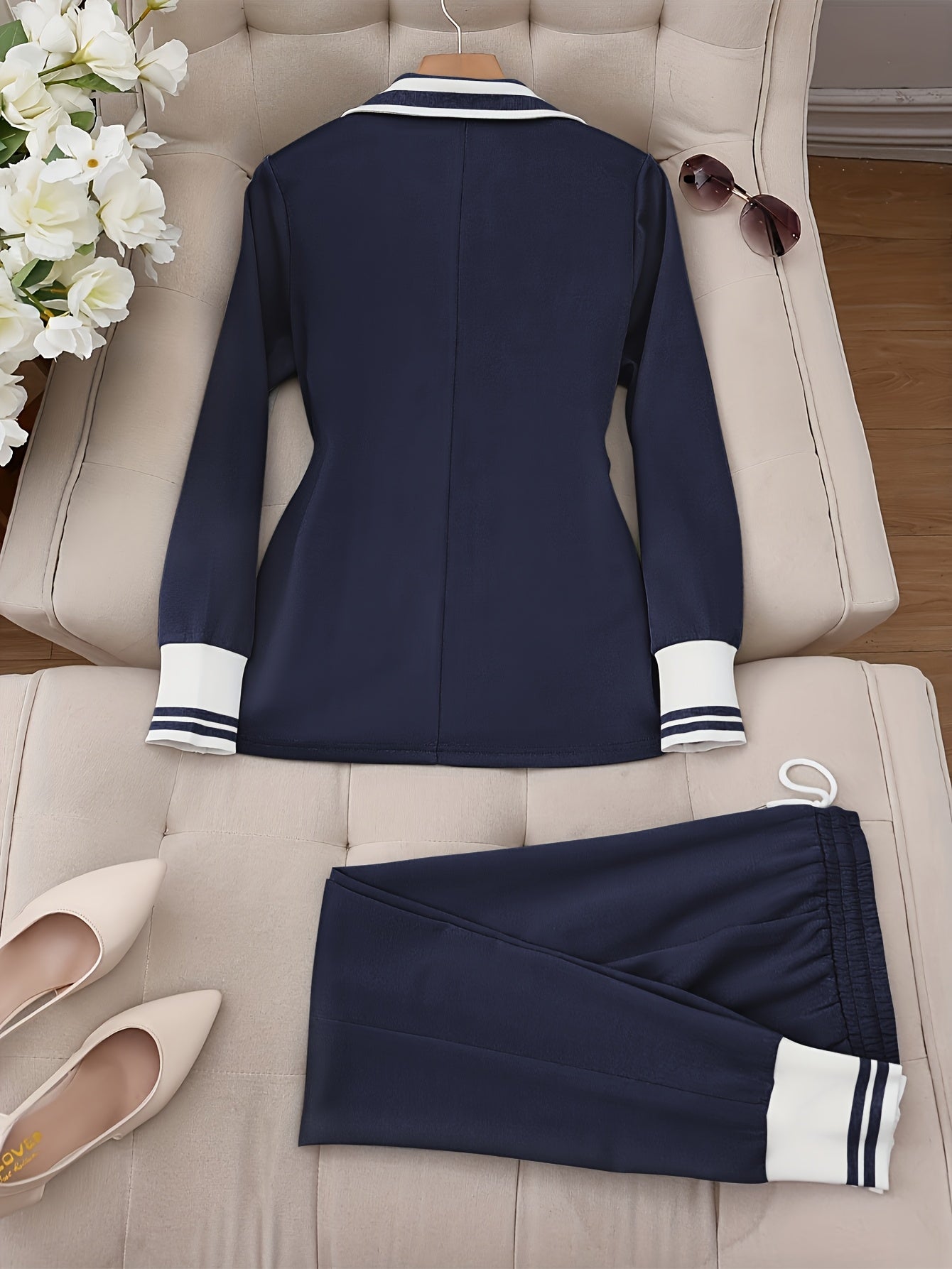 Ingelore - Stylish Striped Two-Piece Set