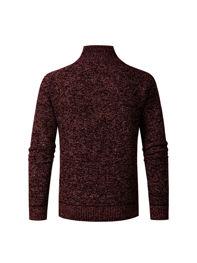 Ingram – Casual Sweater with High Collar and Quarter Zip