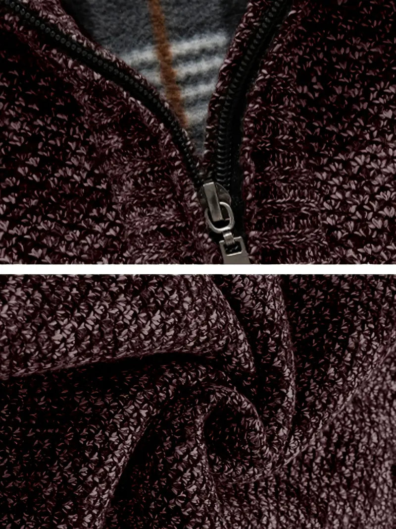 Ingram – Casual Sweater with High Collar and Quarter Zip