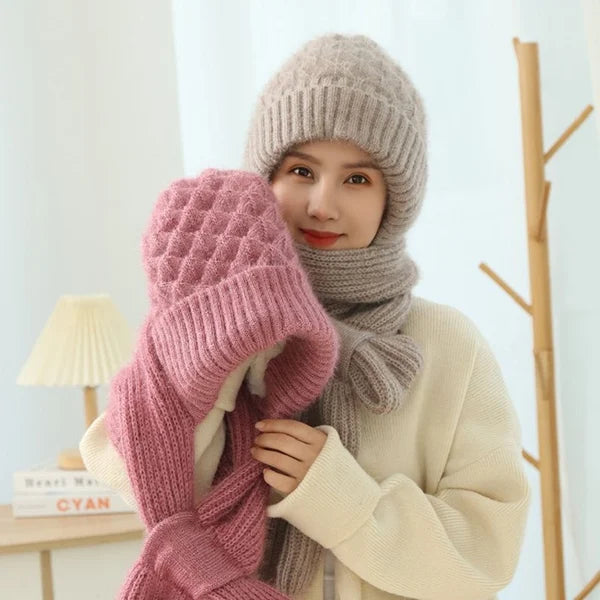 Integrated Hearing Protection Windproof Beanie Scarf