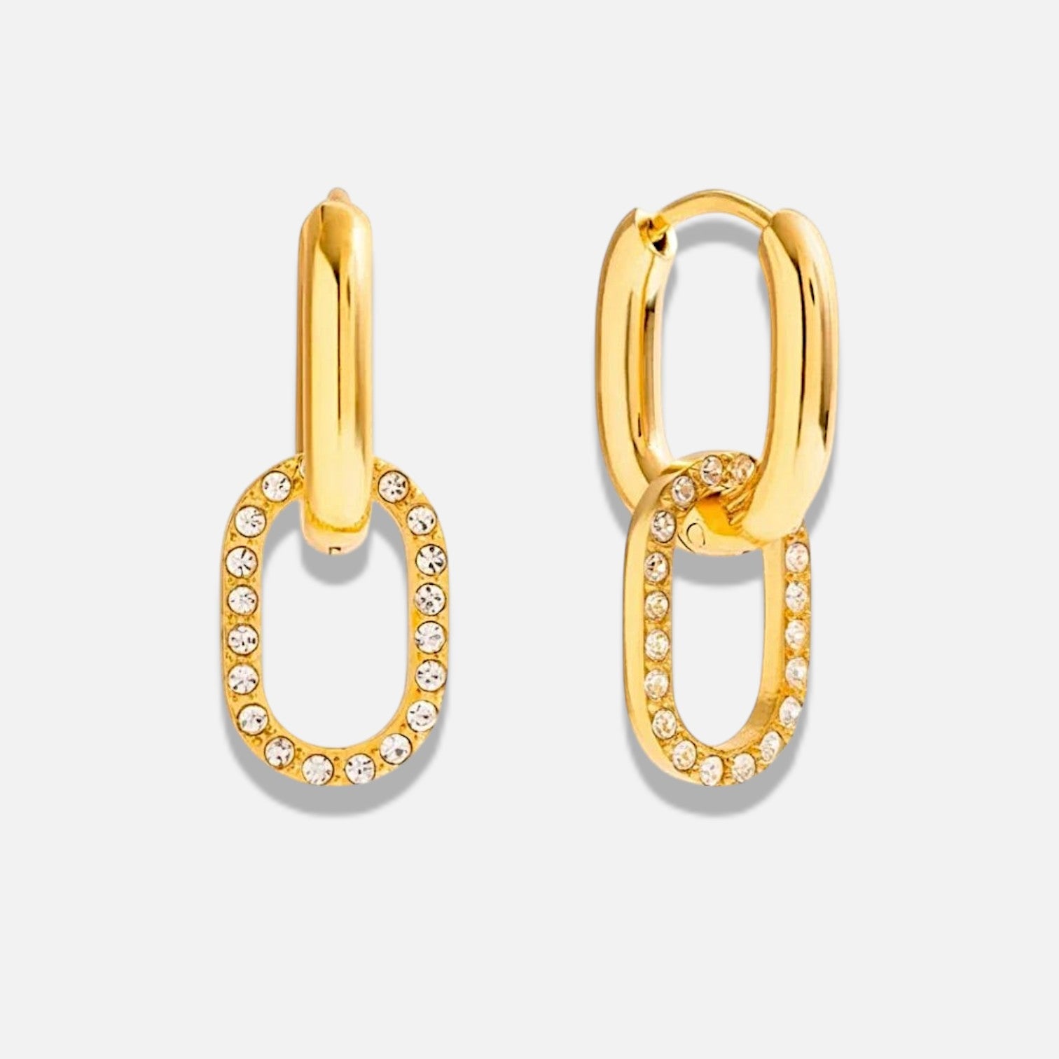 Interra Double Hoop Diamond Earrings