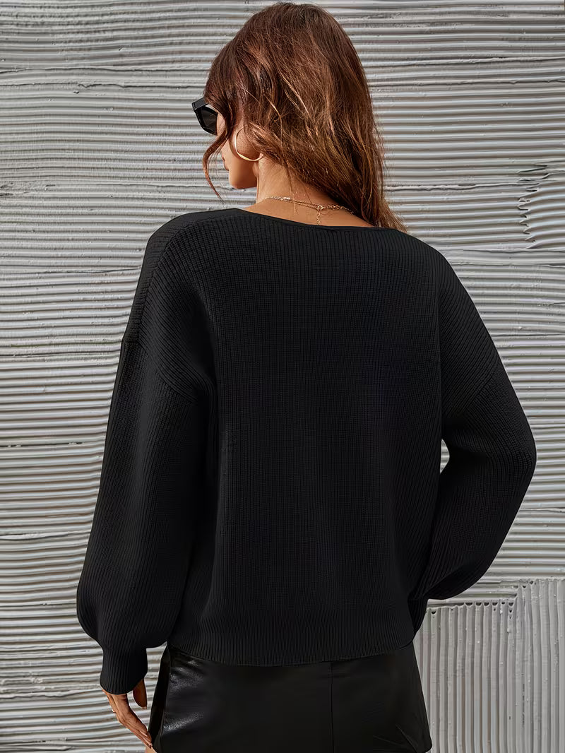 Irmelin – Pullover with V-Neck and Dropped Shoulders