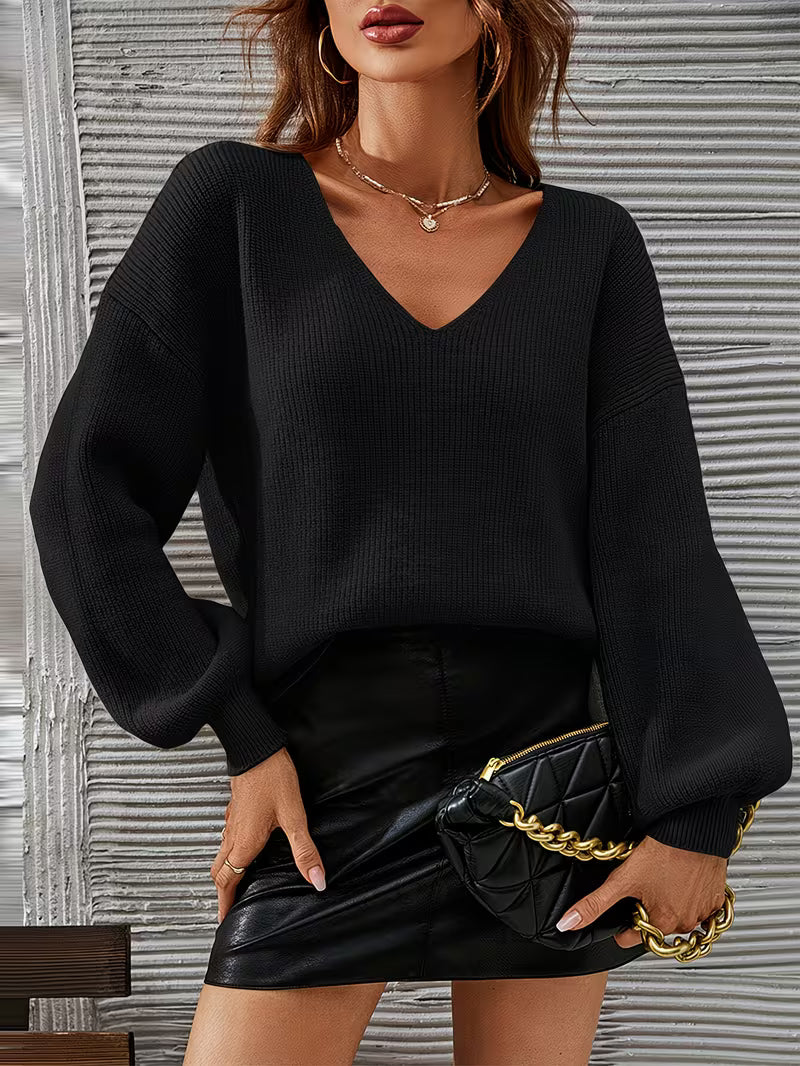 Irmelin – Pullover with V-Neck and Dropped Shoulders