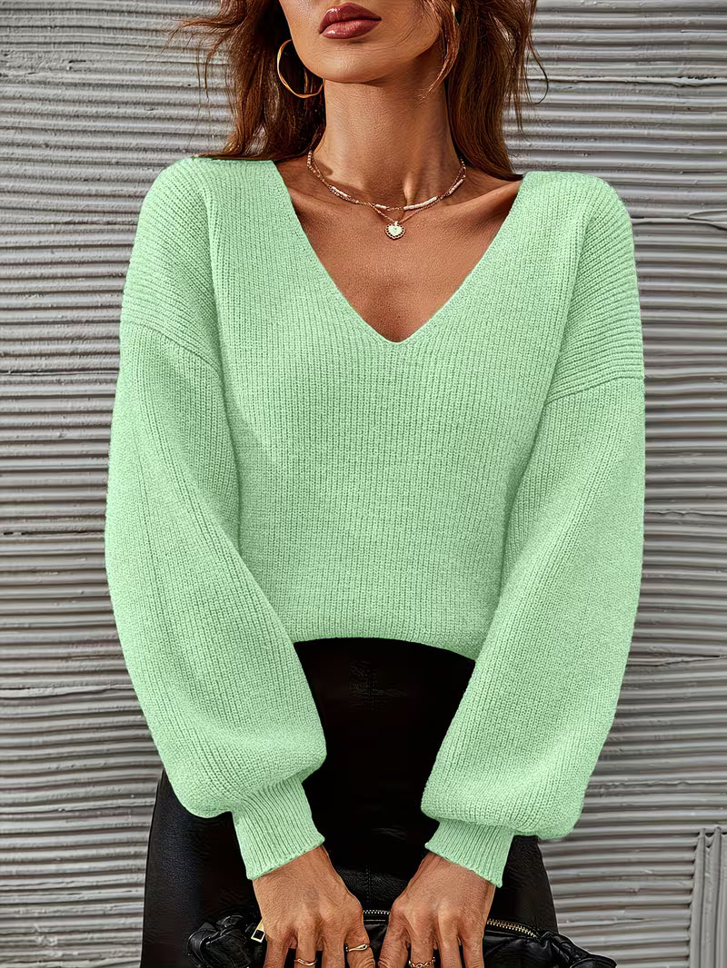 Irmelin – Pullover with V-Neck and Dropped Shoulders