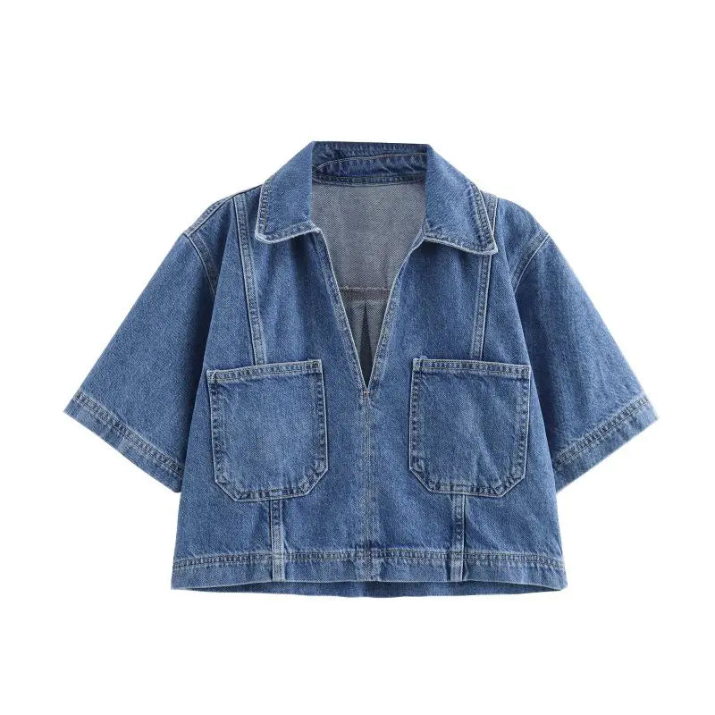 Jadwiga – Denim Set with V-Neck