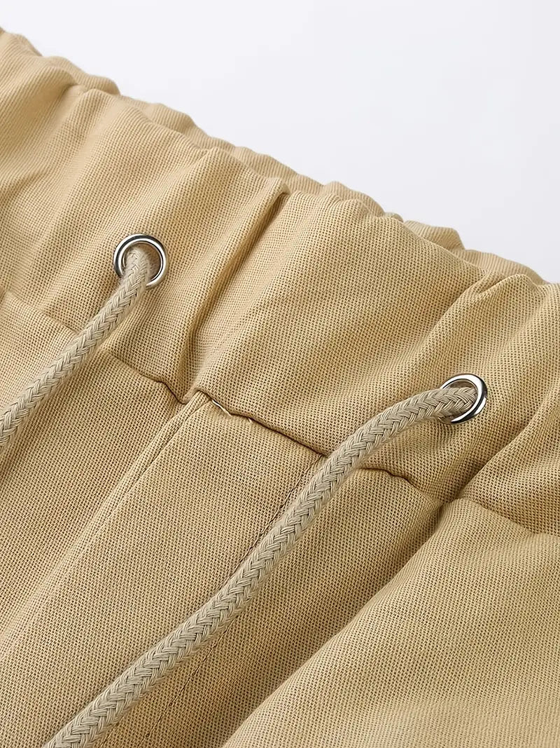 Jelte – Casual Non-Stretch Drawstring Cargo Shorts