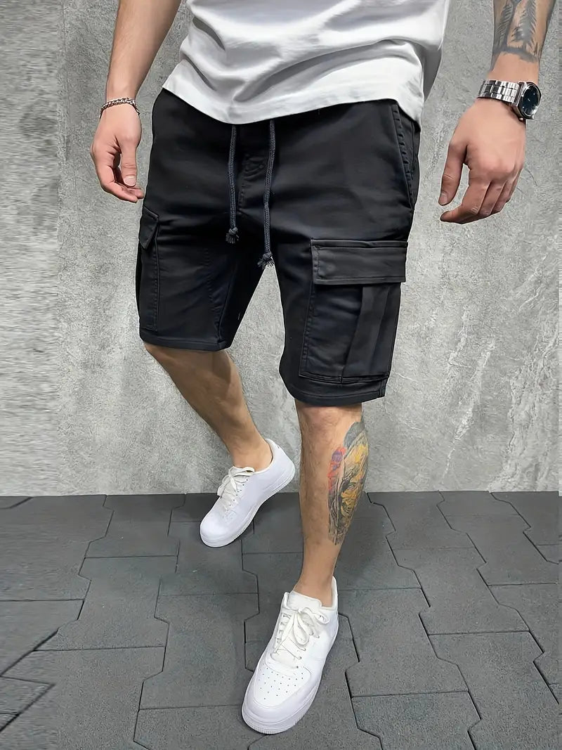 Jelte – Casual Non-Stretch Drawstring Cargo Shorts