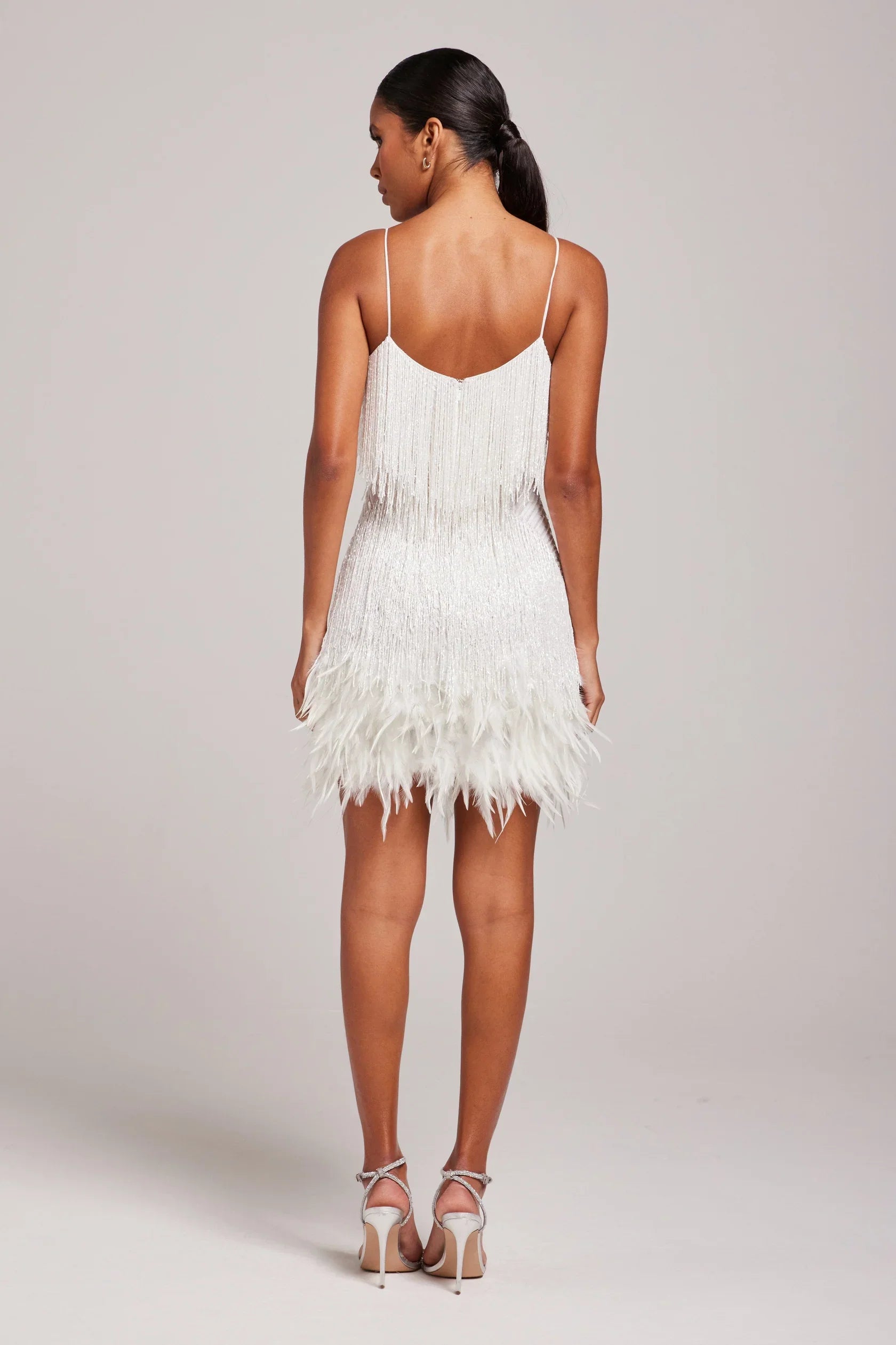 Jemima – Stylish Mini Dress with Feathers