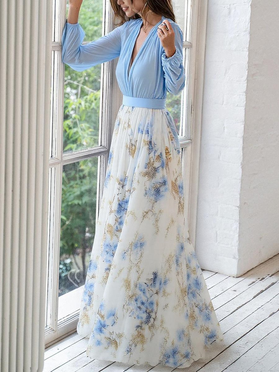 Jewel - Long Dress with Floral Prints