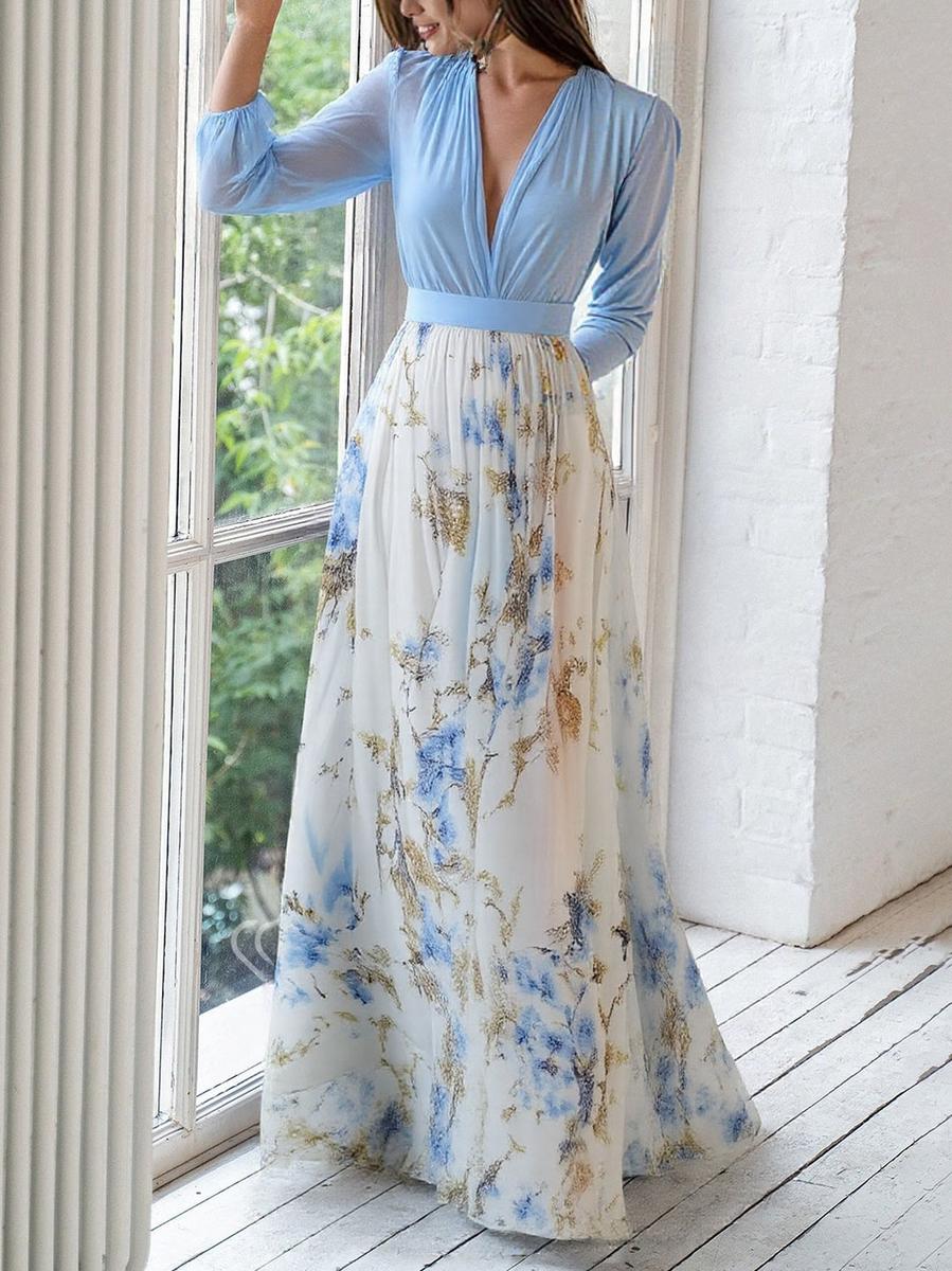 Jewel - Long Dress with Floral Prints