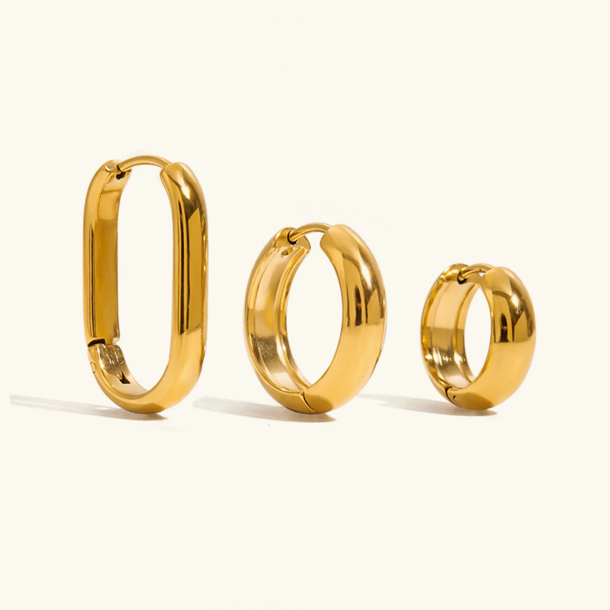 Clarabelle Staple Gold Creolen Set