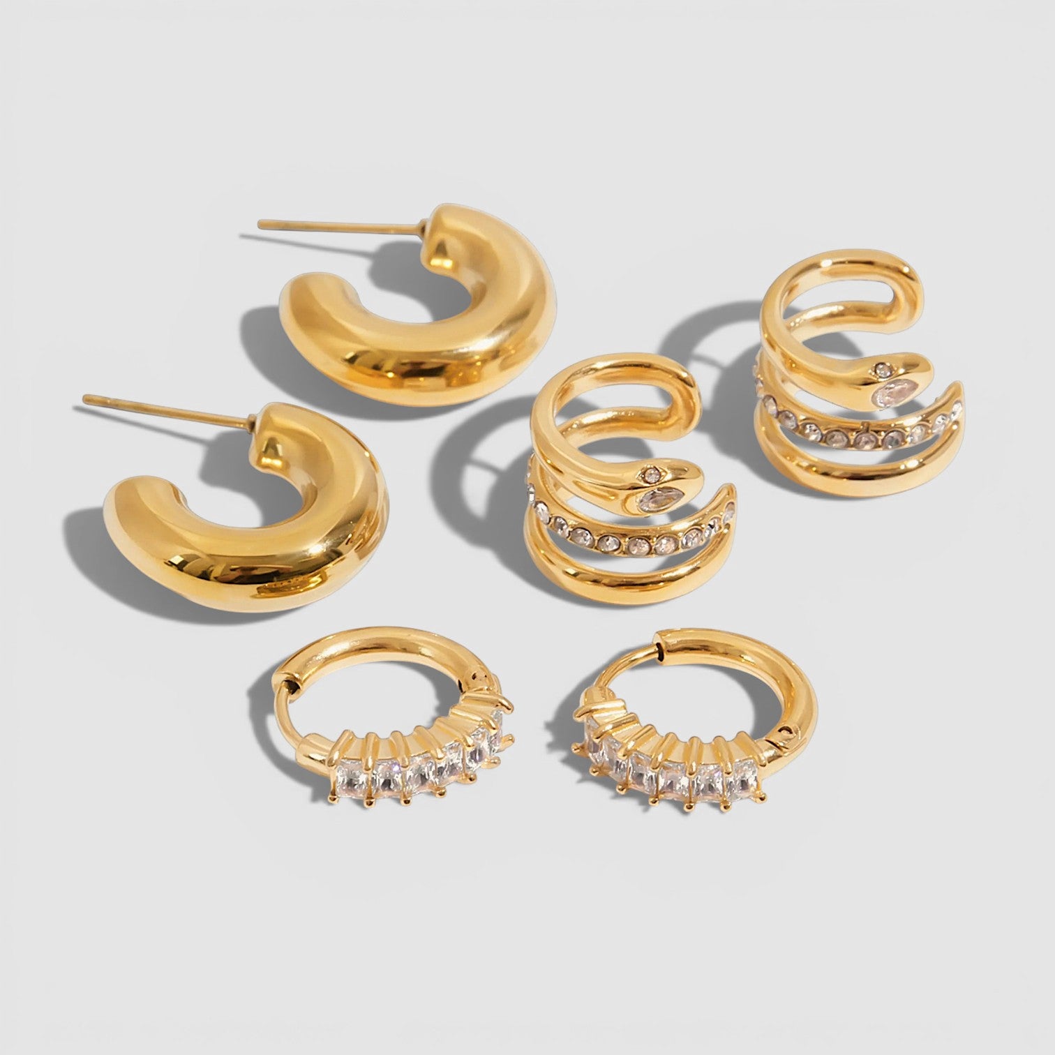 Éclat Gold Earring Trio