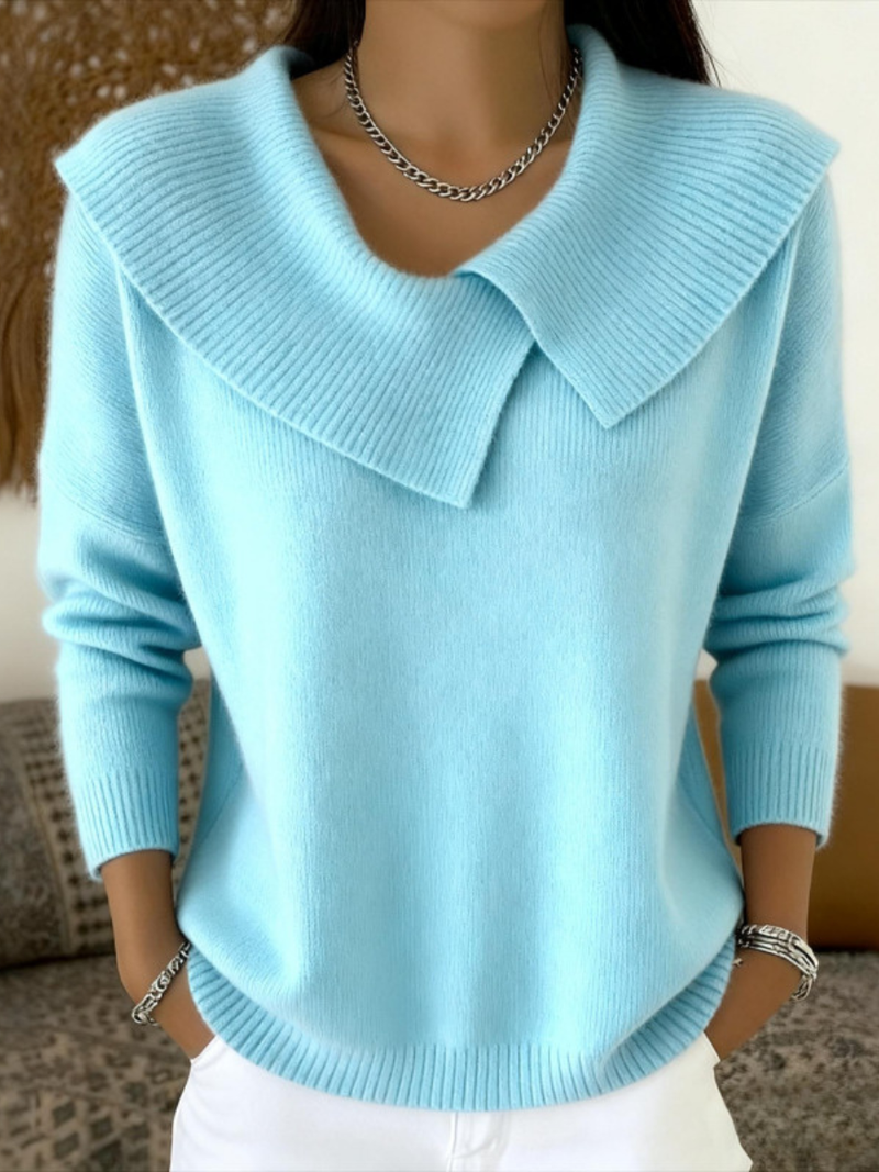 Jitka – Knitted Sweater with Sailor Collar