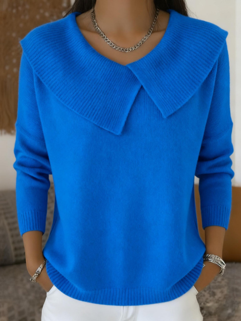 Jitka – Knitted Sweater with Sailor Collar