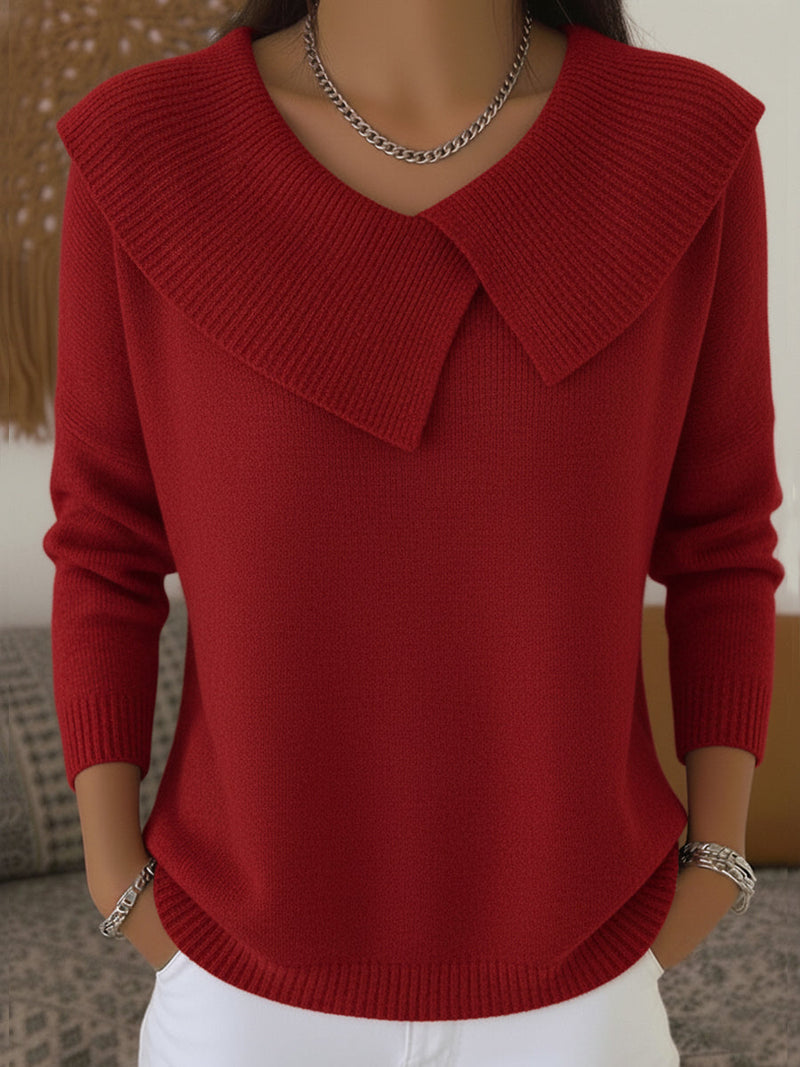 Jitka – Knitted Sweater with Sailor Collar