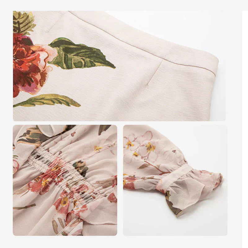 Jitske - Lace Dress with Floral Print