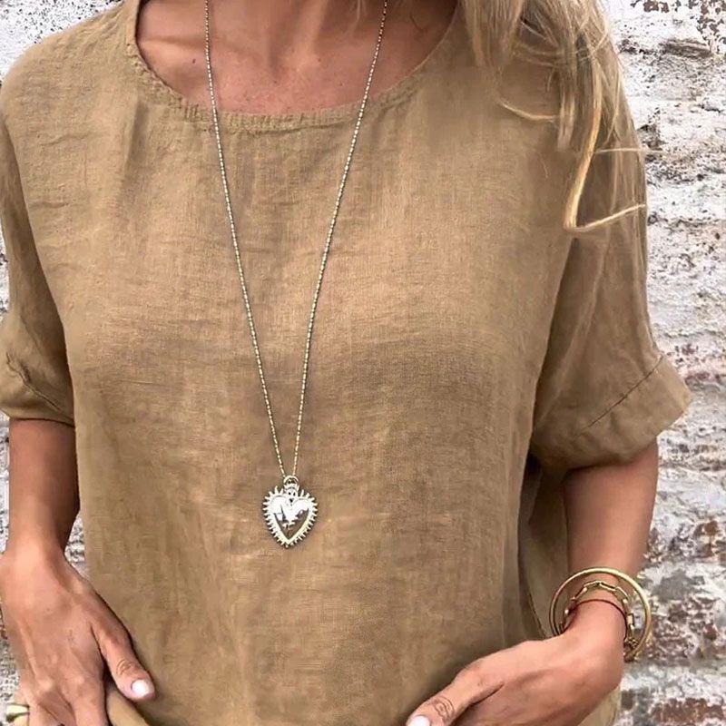 Joline – Round Neck and Half Sleeve Blouse