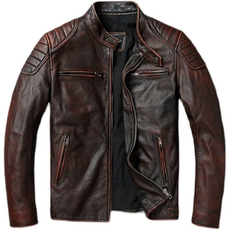 Jorge – Leather Jacket with Front Zipper
