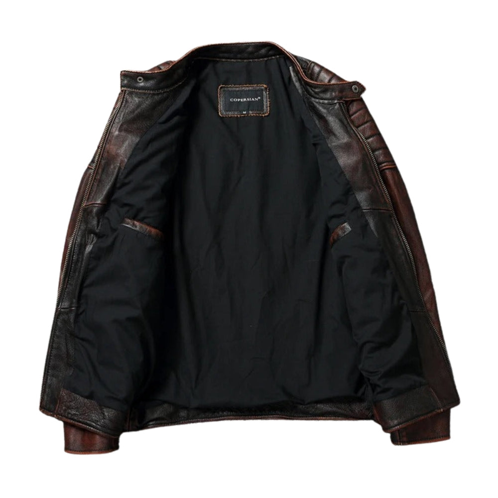 Jorge – Leather Jacket with Front Zipper