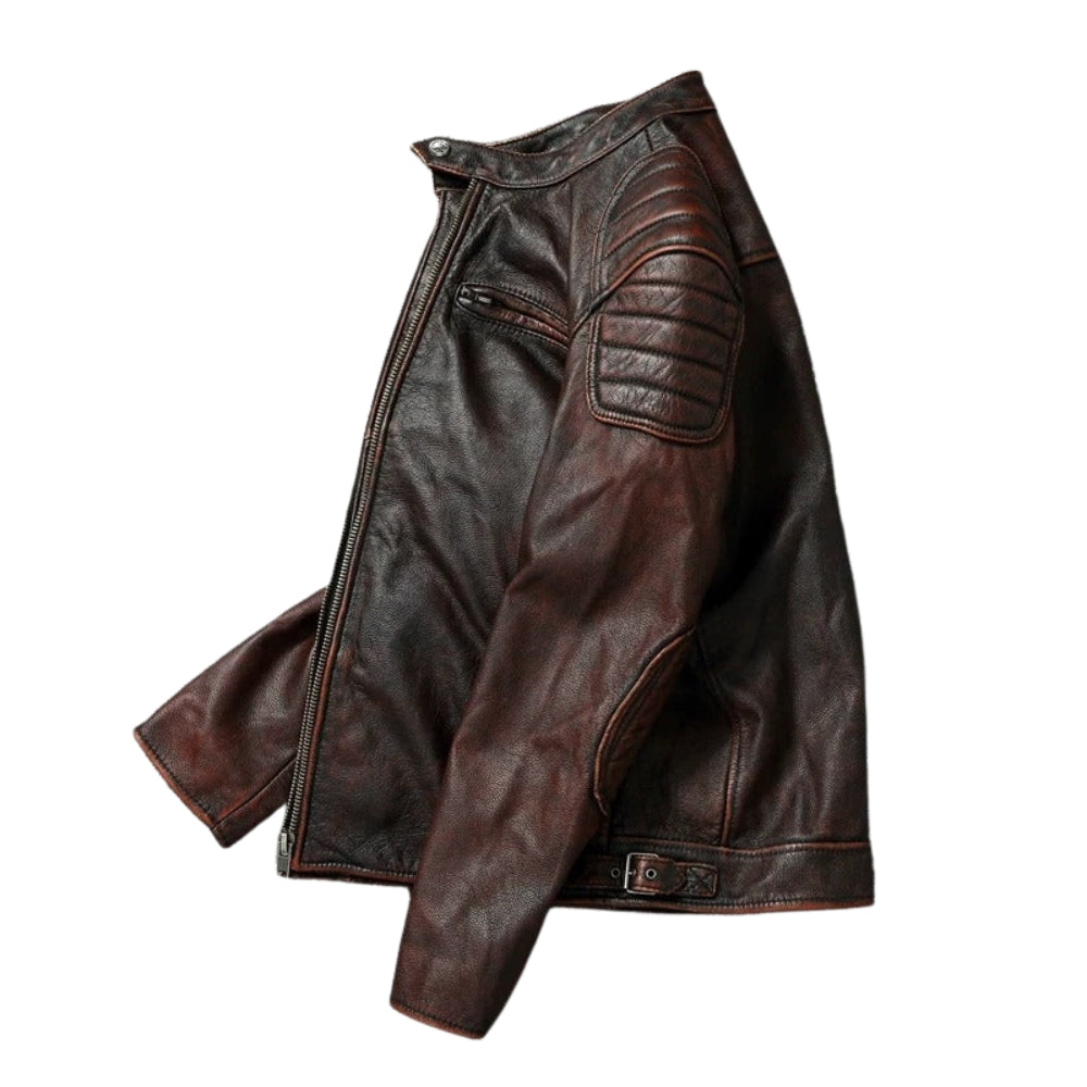 Jorge – Leather Jacket with Front Zipper
