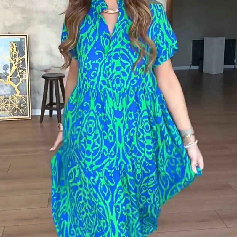 Jubilee – Loose-Fit A-Line Dress with Prints